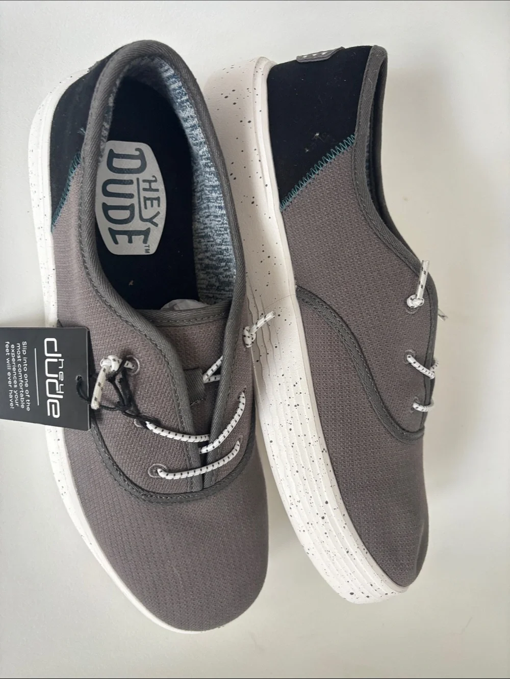Hey Dude Men’s Slip-On Loafers in Charcoal